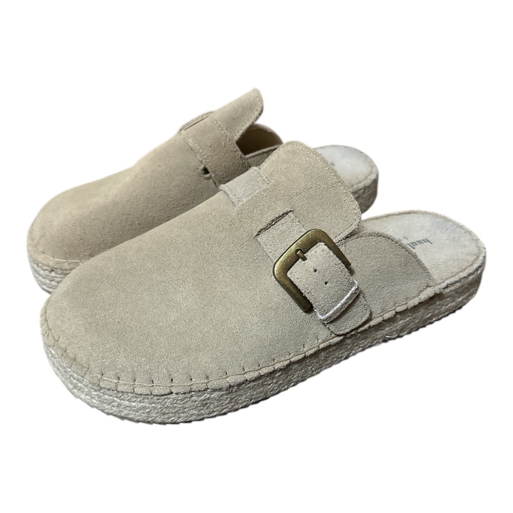 Haute Hippie Suede Espadrille Slip-On Aria Clogs Beige Size 10